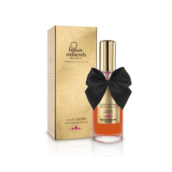 Huile de massage embrassable chauffante - Fraise sauvage - Bijoux Indiscrets