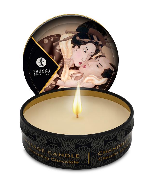 Mini bougie de massage - Excitation Chocolat enivrant - vue 2