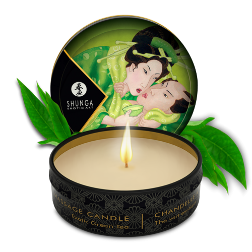 Mini bougie de massage - Zenitude Thé vert exotique - Shunga