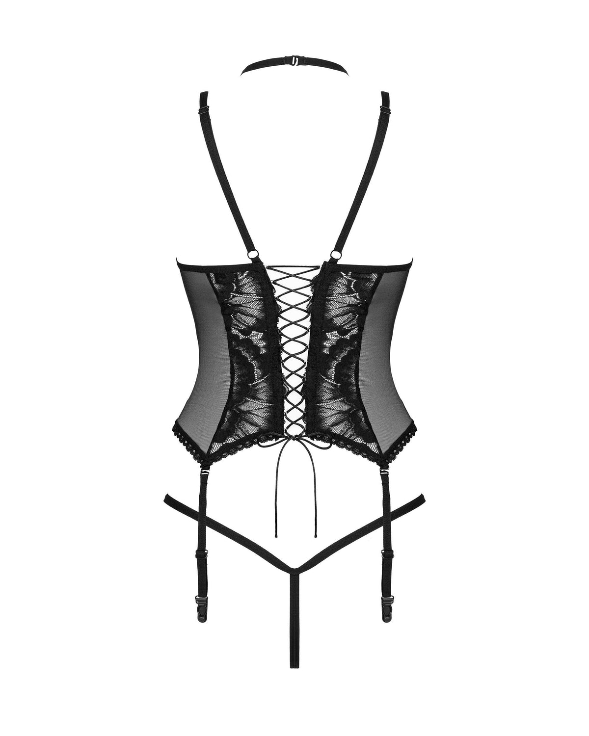 Alessya Corset et string noir - vue 8