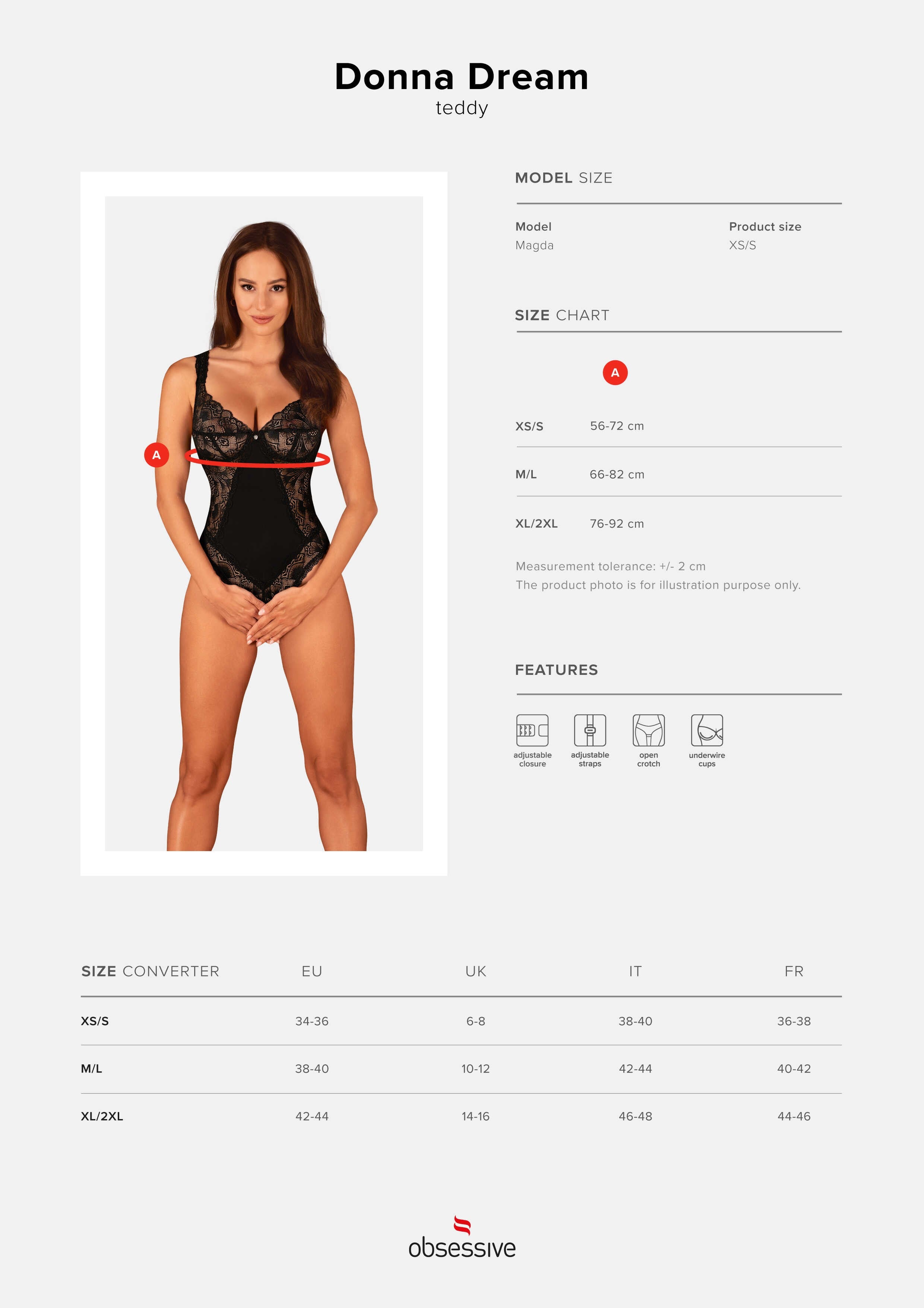 Donna dream body ouvert - Noir - vue 9
