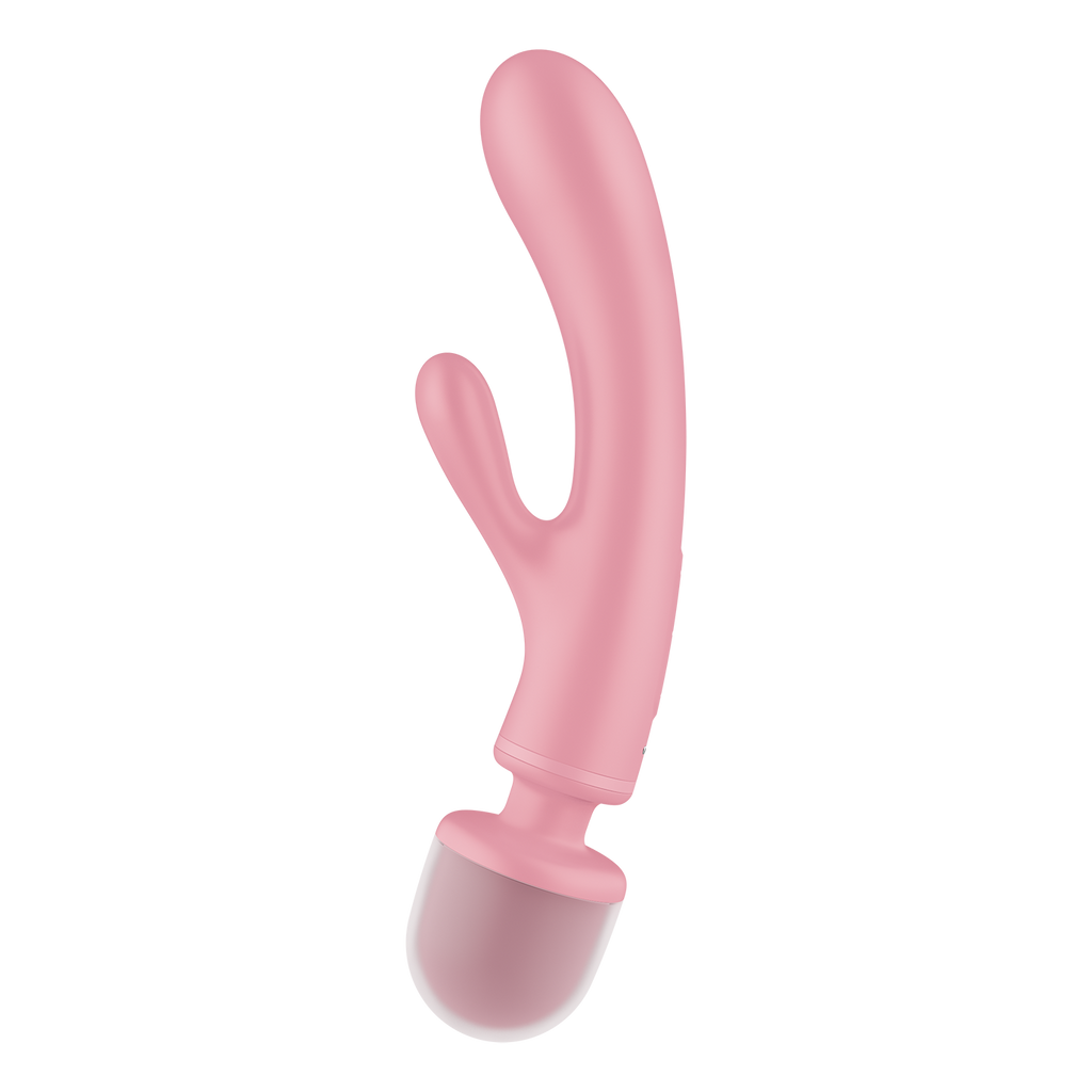 Triple lover Rabbit et Wand Satisfyer - Rose - vue 3
