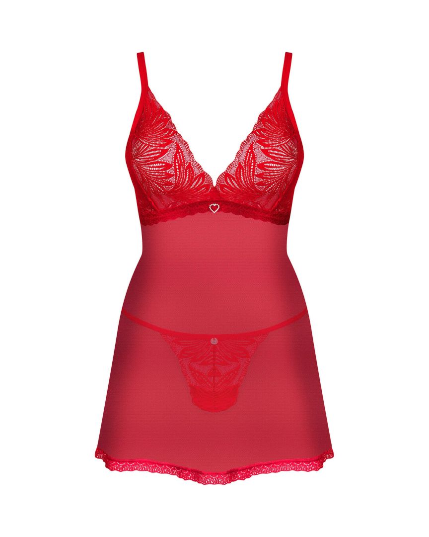 Chilisa babydoll et string - Rouge - vue 7