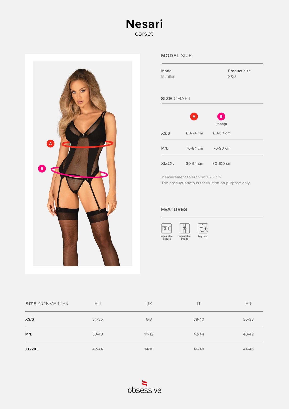 Nesari corset et string - Noir - vue 9