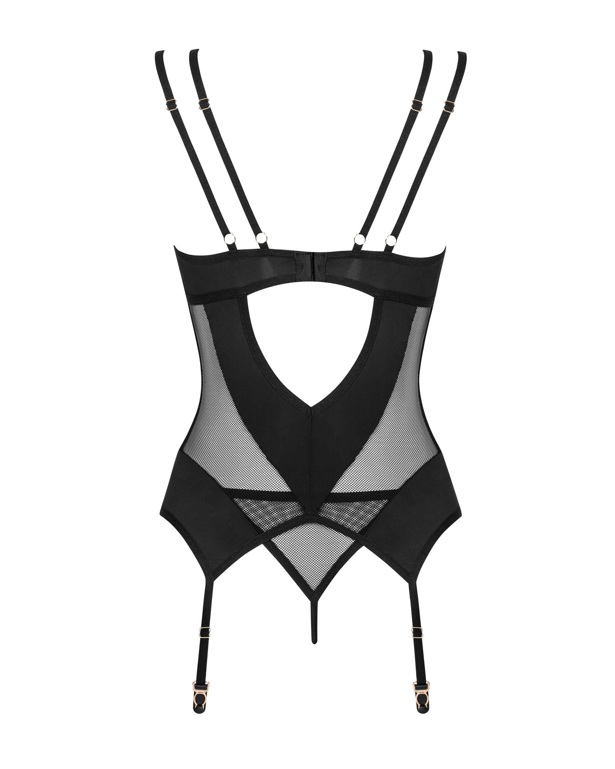 Nesari corset et string - Noir - vue 8