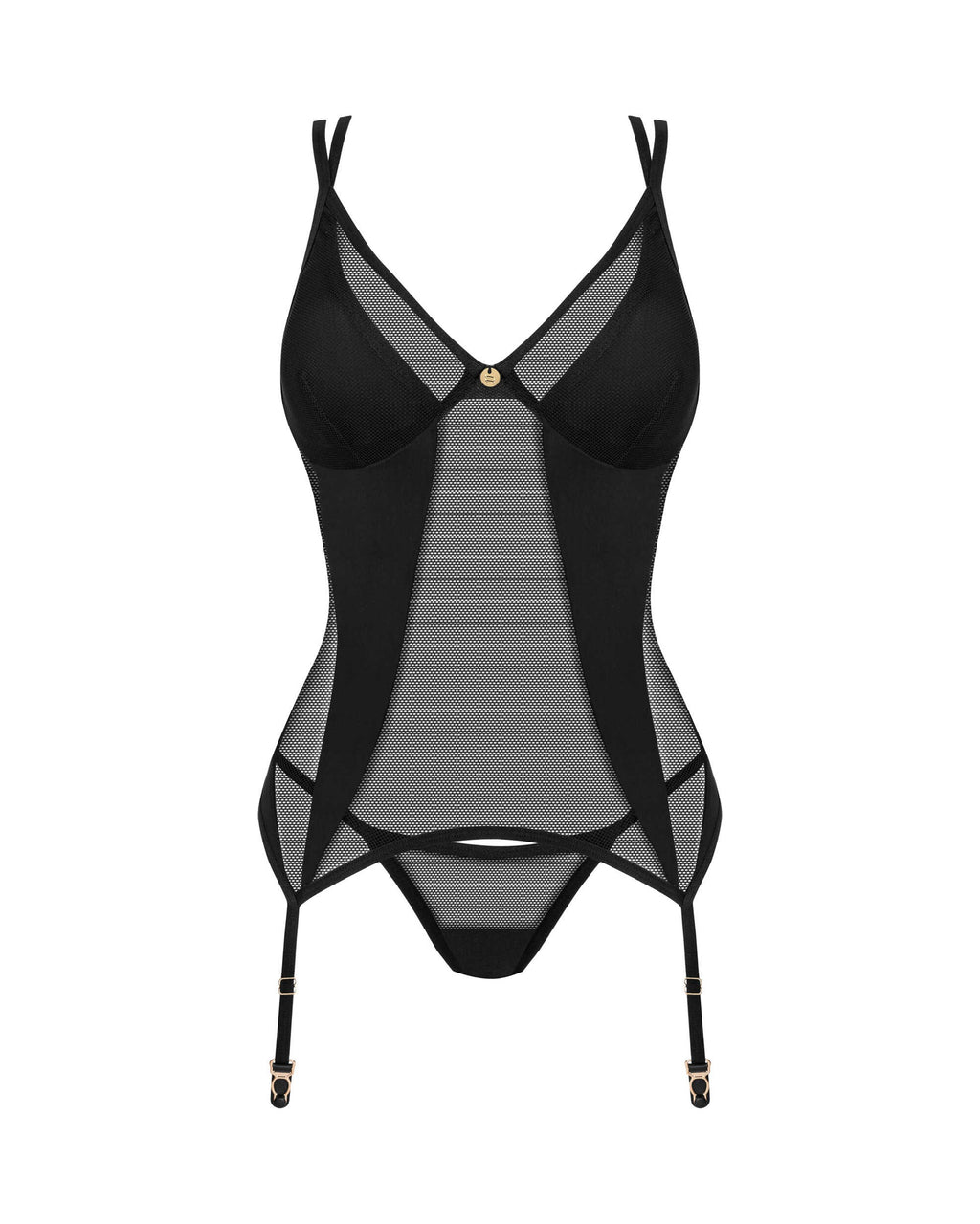 Nesari corset et string - Noir - vue 7