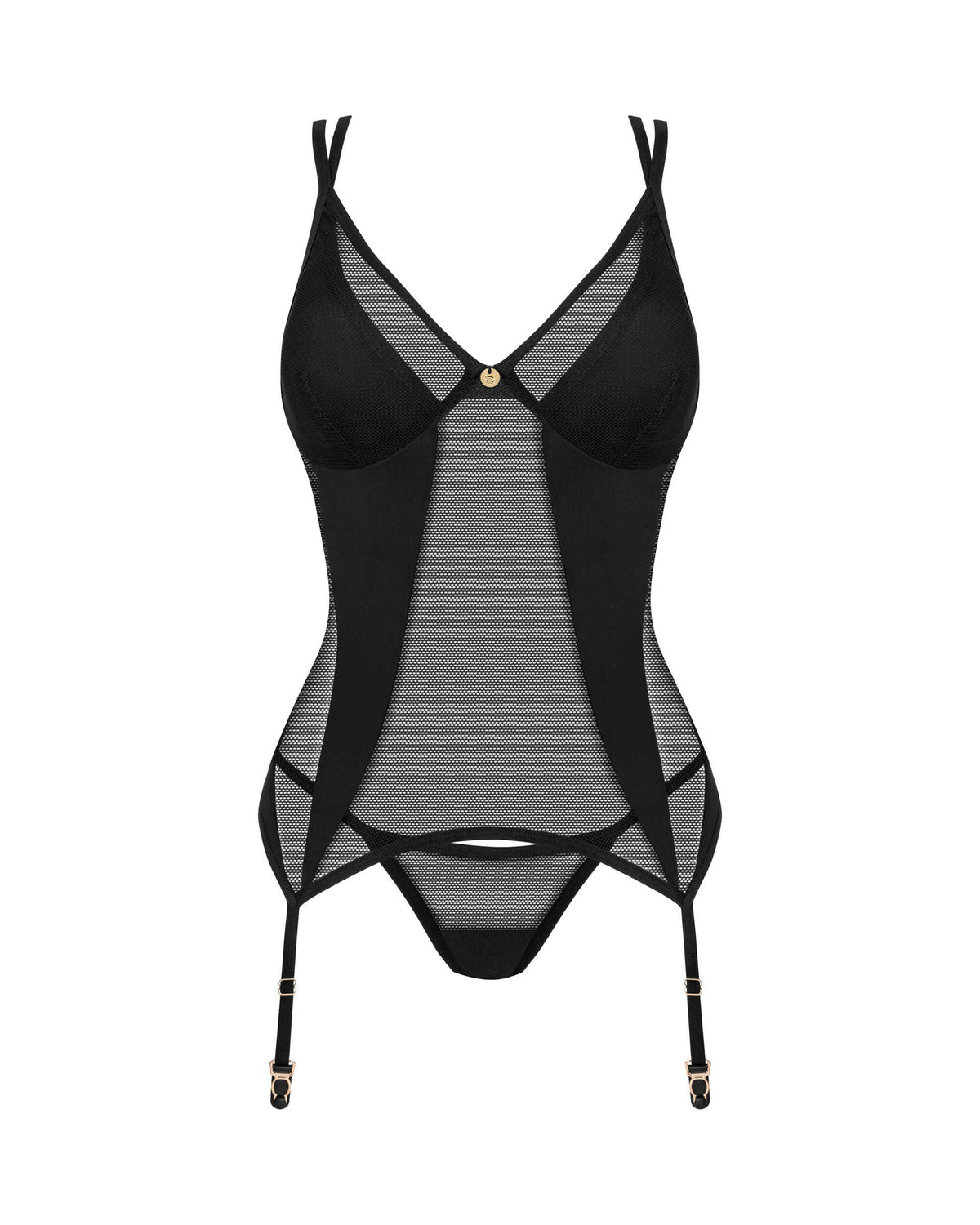 Nesari corset et string - Noir - vue 7