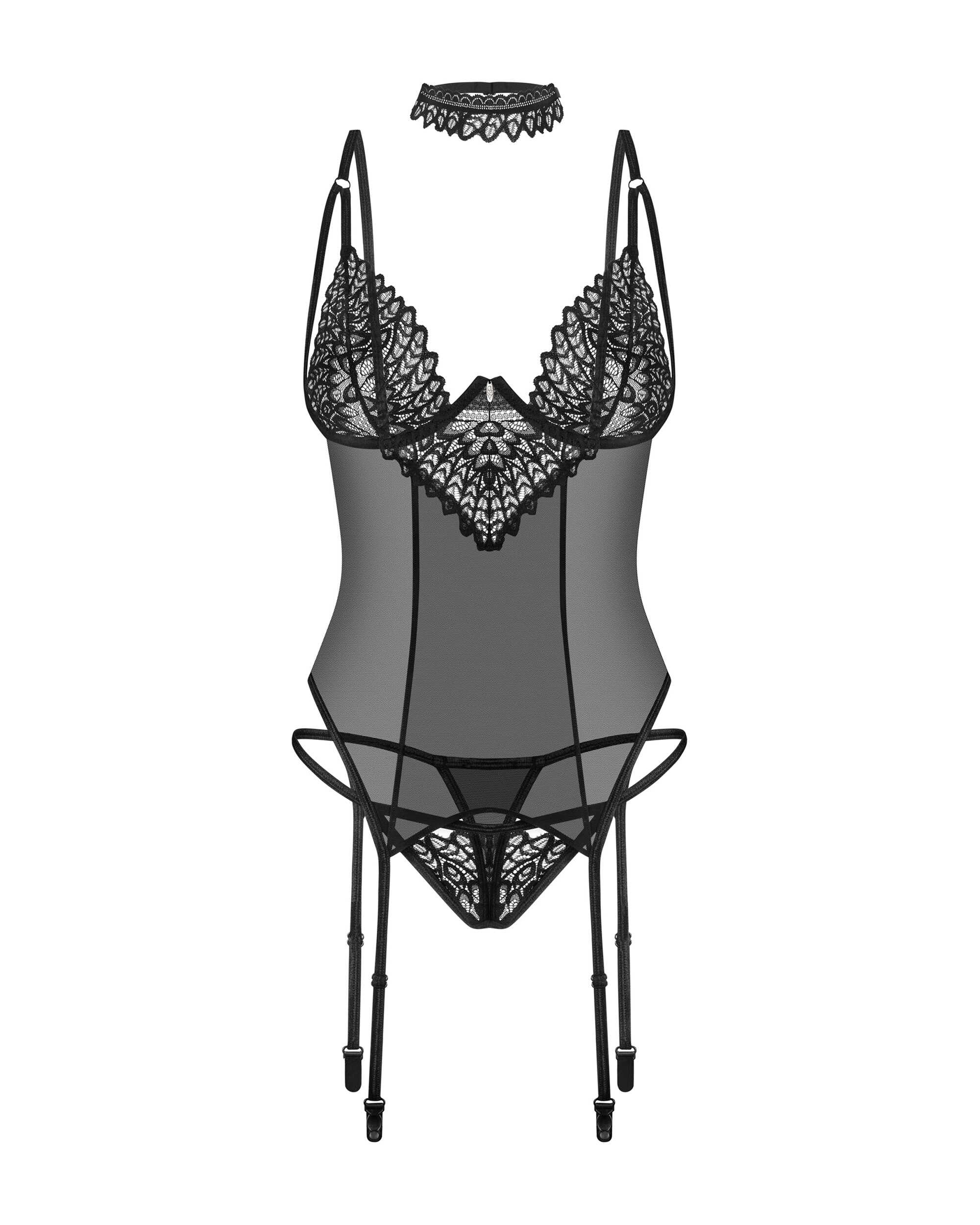Donarella corset et string - Noir NP - vue 6