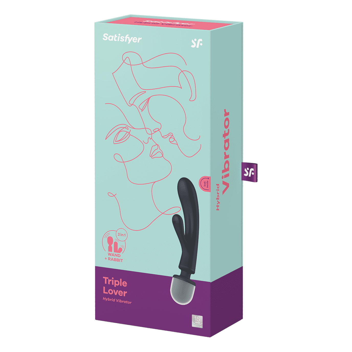 Triple lover Rabbit et Wand Satisfyer - Noir - vue 4