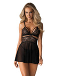 838-BAB-1 babydoll - Noir - Obsessive