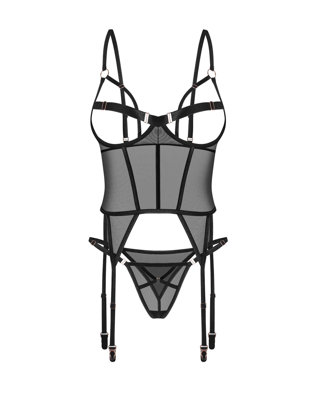 Euridia corset et string - Noirs - vue 4