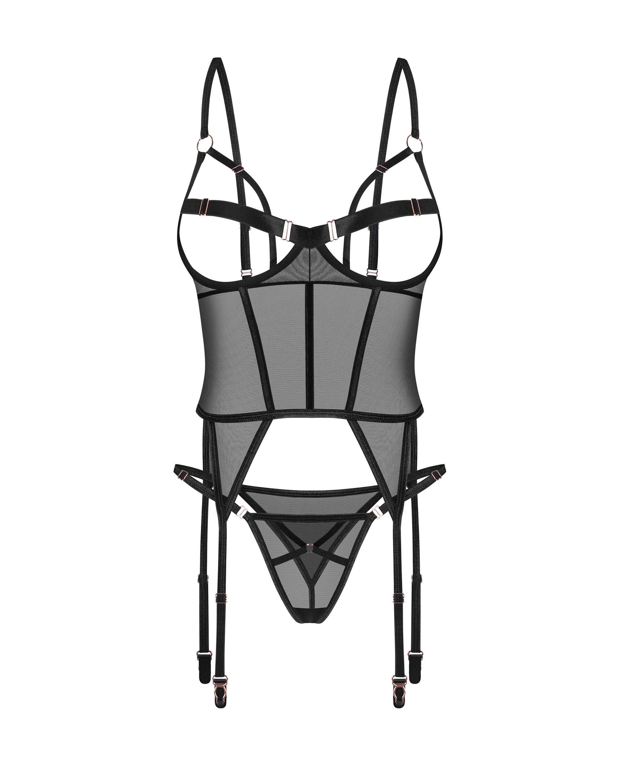 Euridia corset et string - Noirs - vue 4