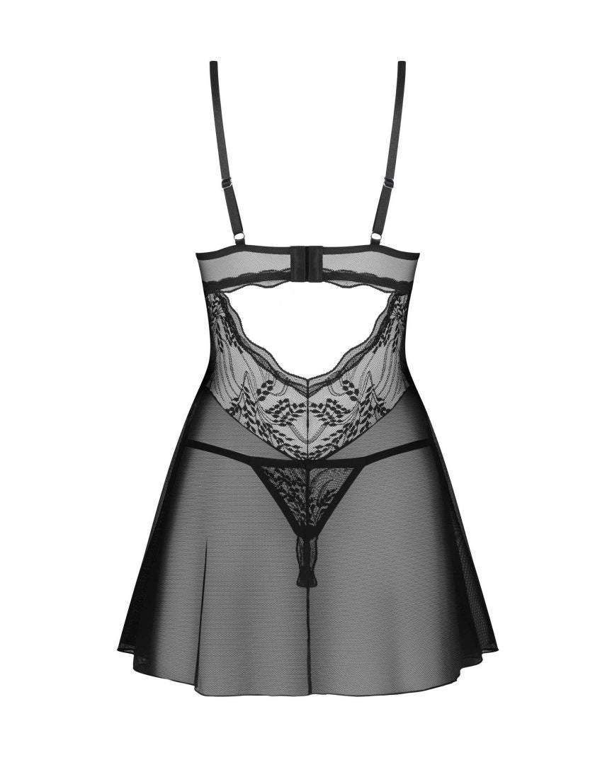 Perisia babydoll et string - Noirs - vue 4