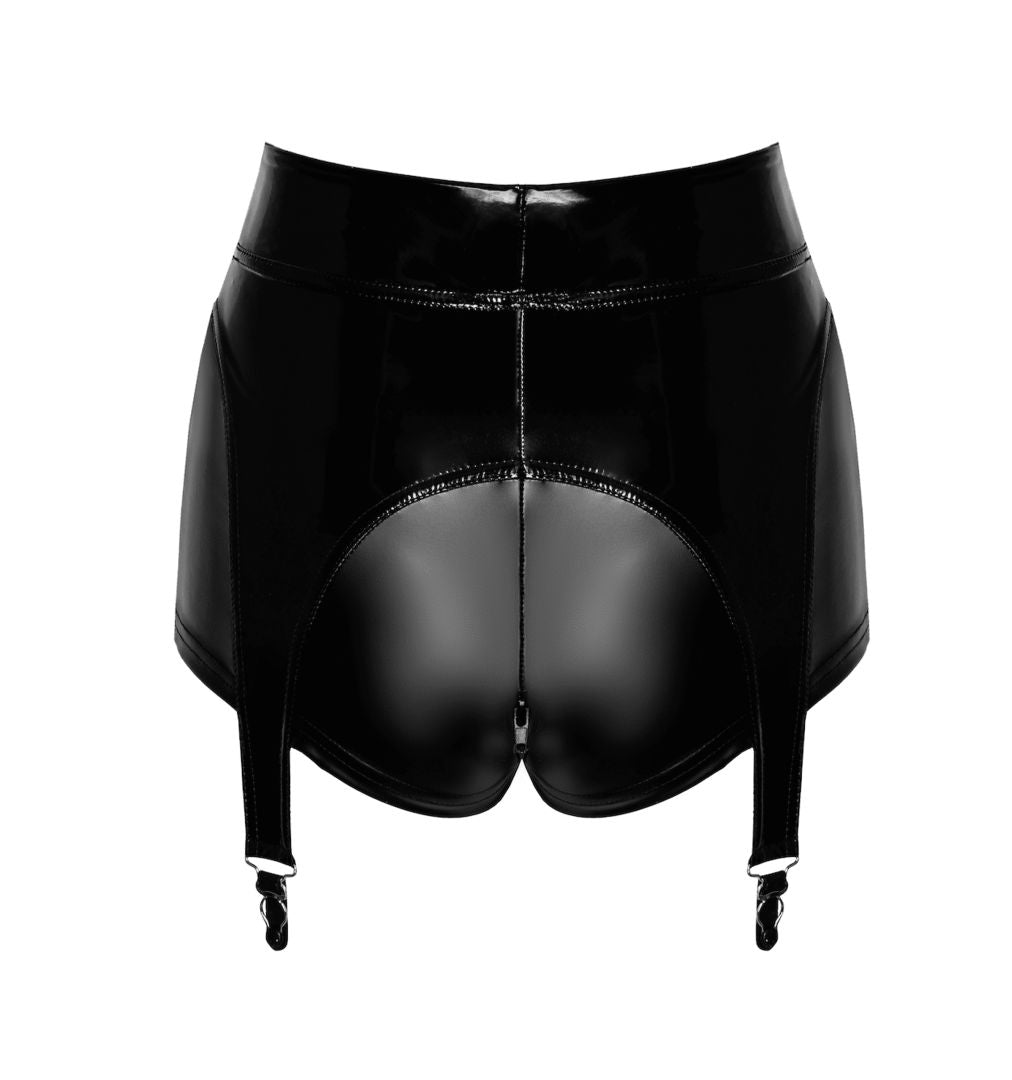 F325 Short porte-jarretelles en vinyle et wetlook - vue 7