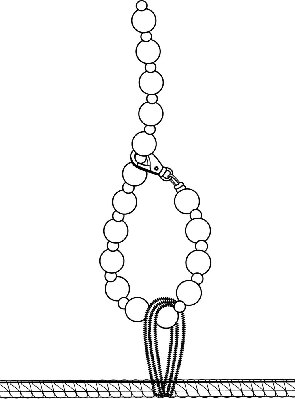 F297 Libido Body avec col, chaîne de perles et jarretière - vue 4