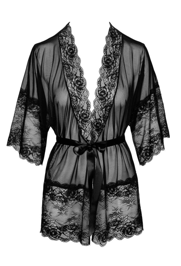 Midnight kiss 245 Kimono - noir - vue 5