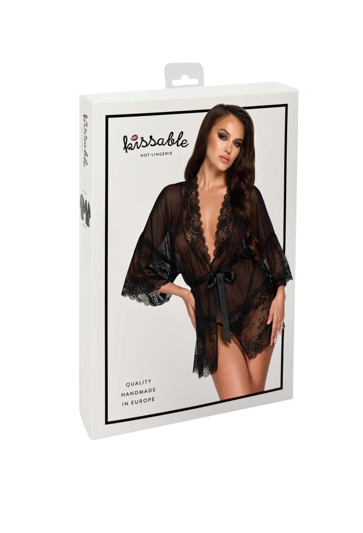 Midnight kiss 245 Kimono - noir - vue 9