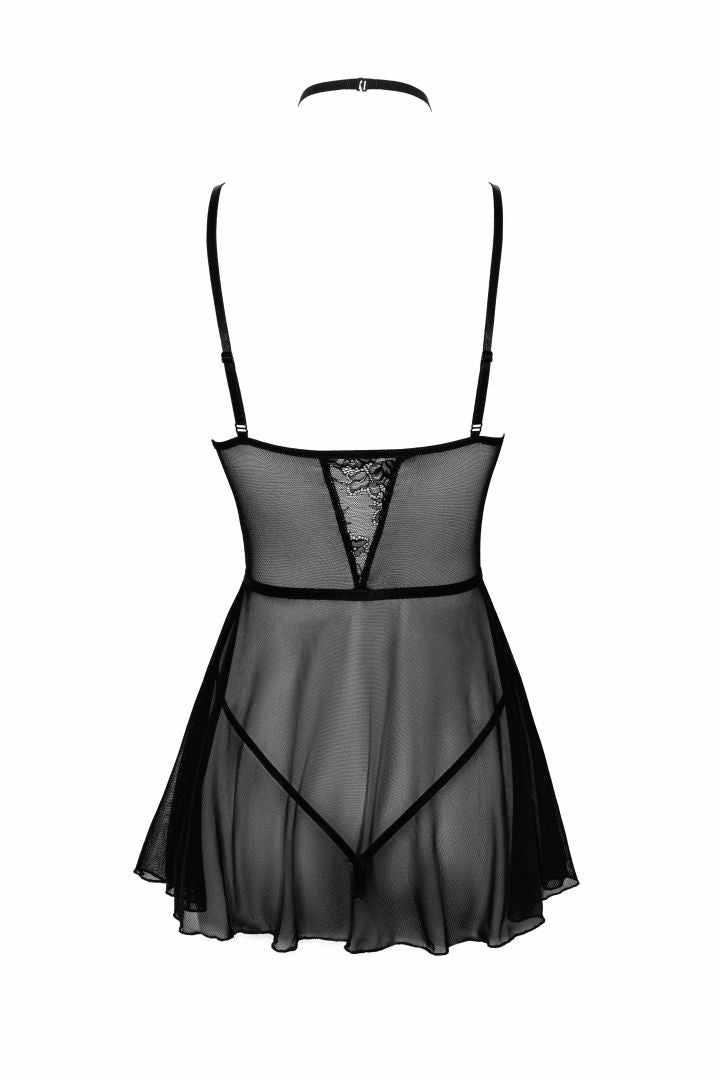 First Kiss 249 babydoll et collier - noire - vue 5