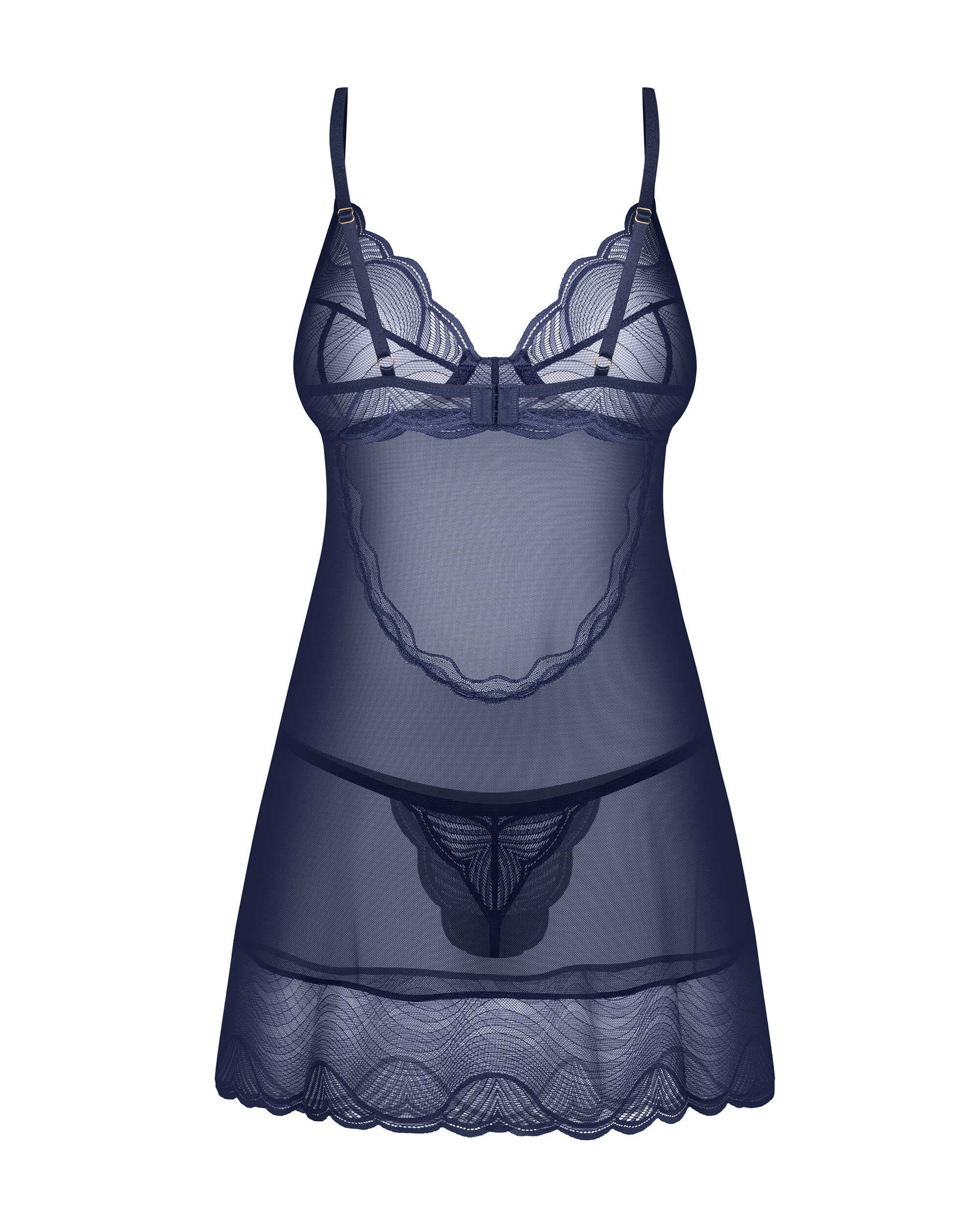Nightly Blue nuisette et string - Bleu - vue 5