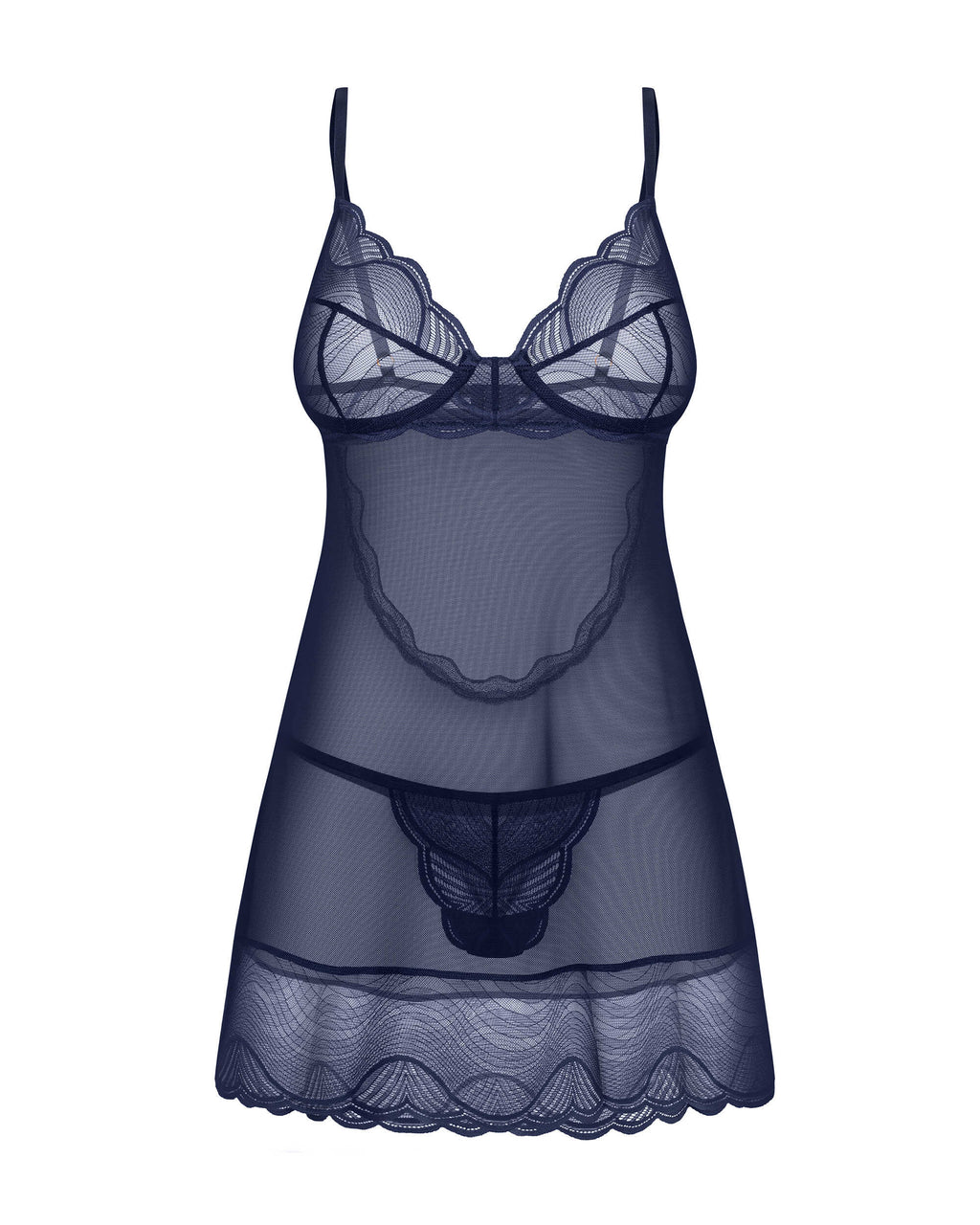 Nightly Blue nuisette et string - Bleu - vue 6