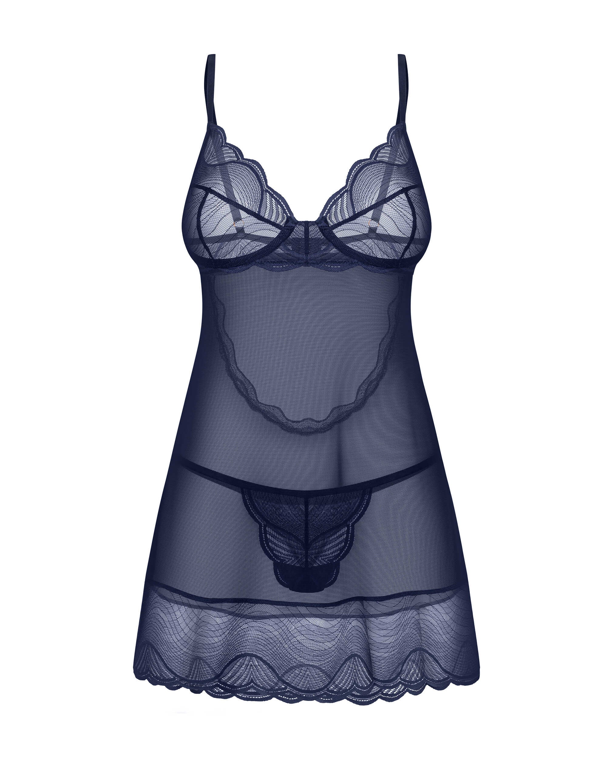 Nightly Blue nuisette et string - Bleu - vue 6