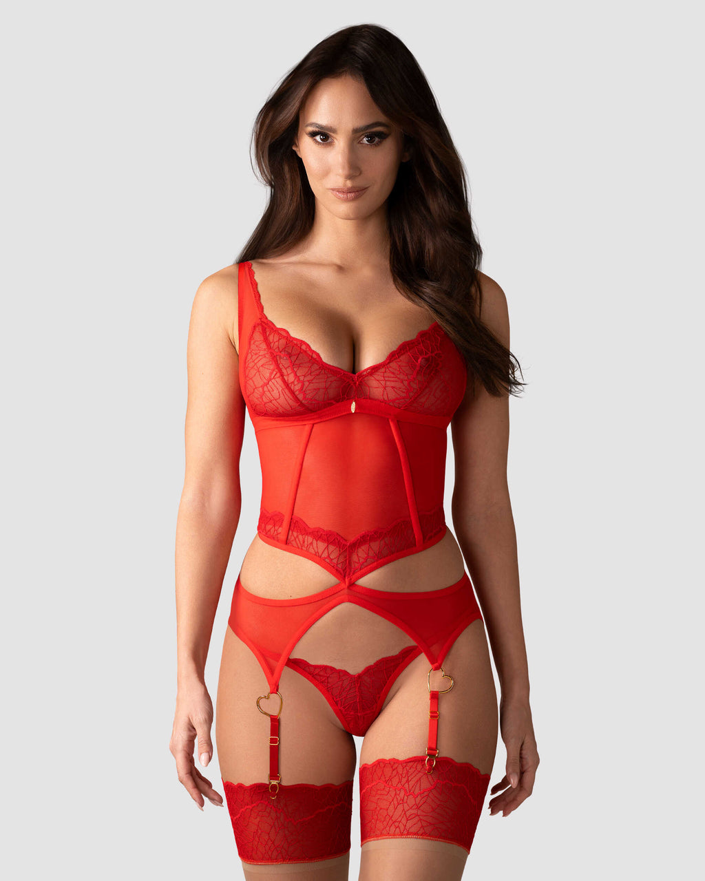 Cupide Desir corset et string - Rouge - vue 2