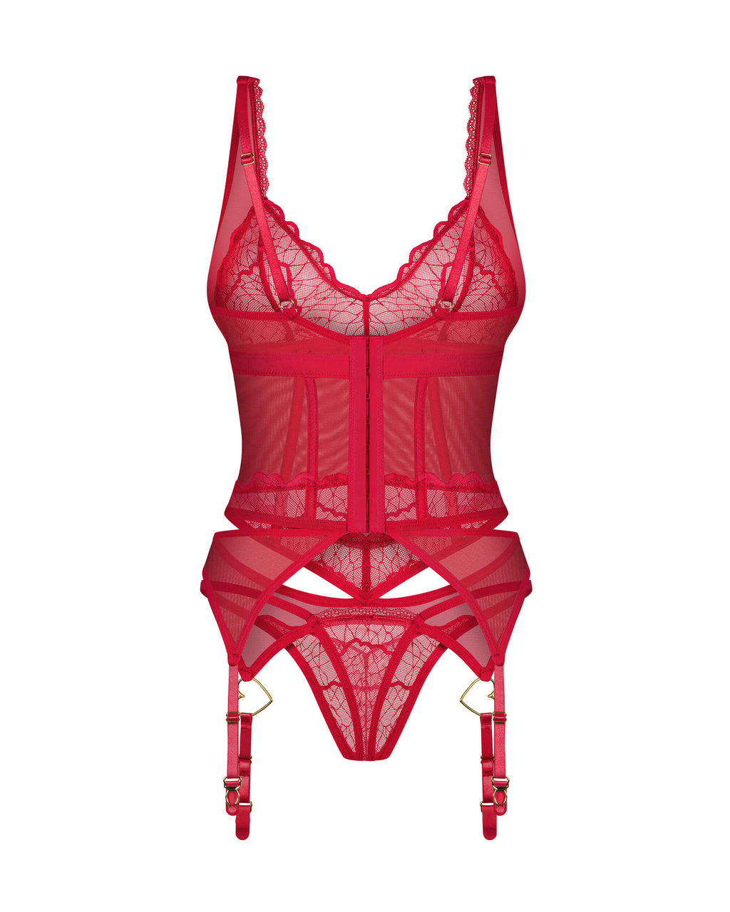 Cupide Desir corset et string - Rouge - vue 6