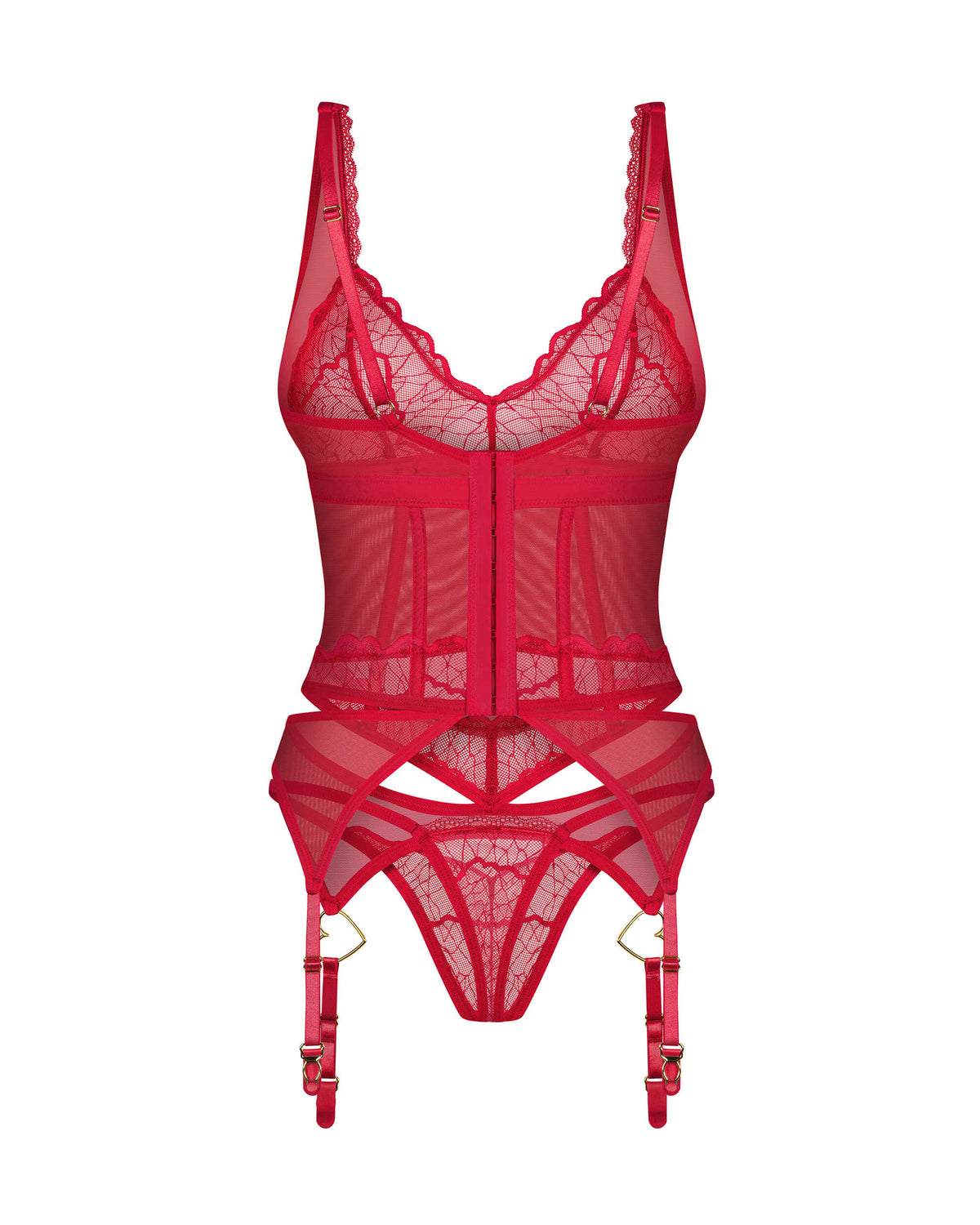 Cupide Desir corset et string - Rouge - vue 6