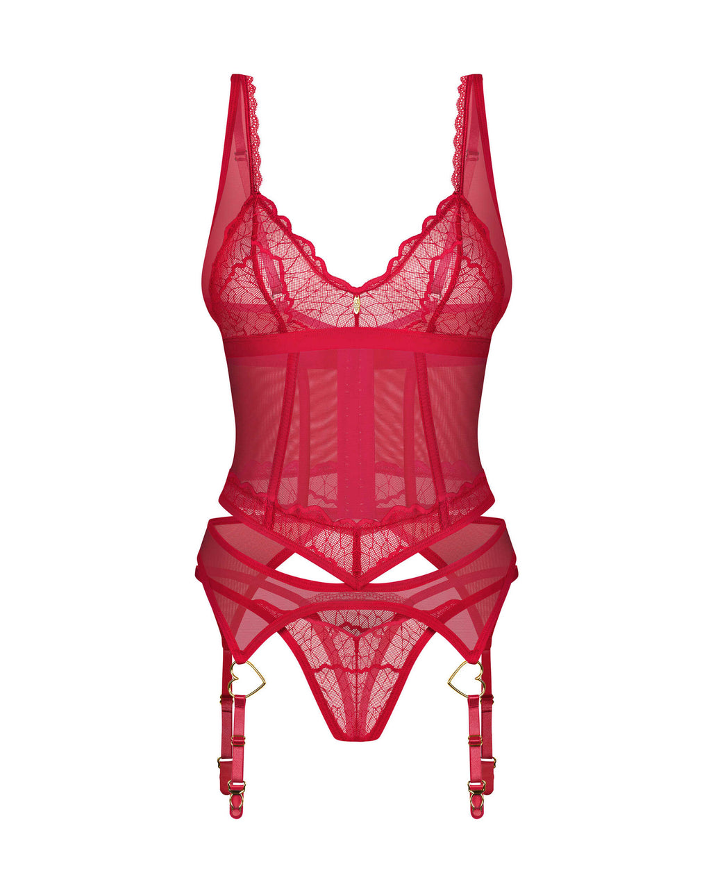Cupide Desir corset et string - Rouge - vue 5