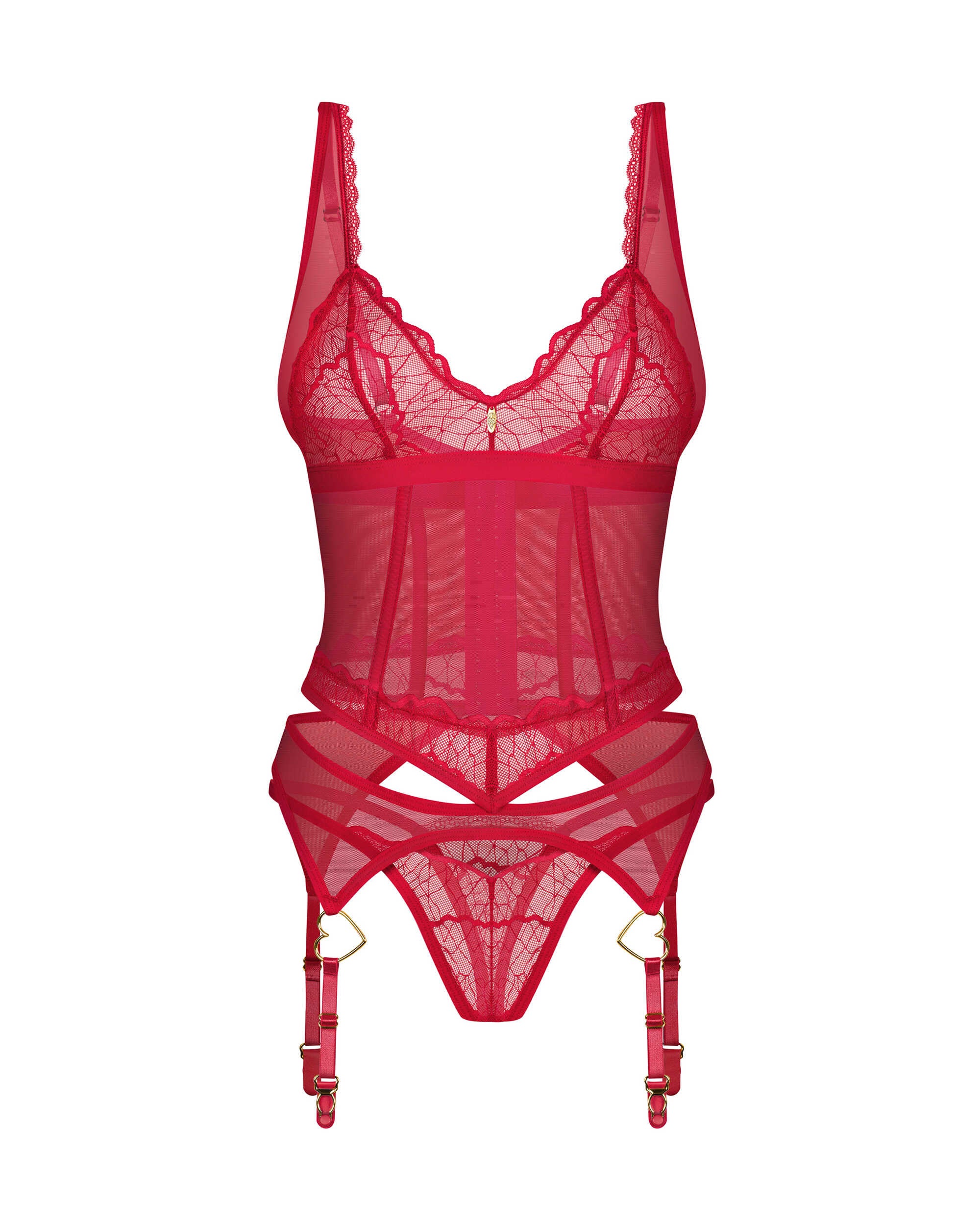 Cupide Desir corset et string - Rouge - vue 5