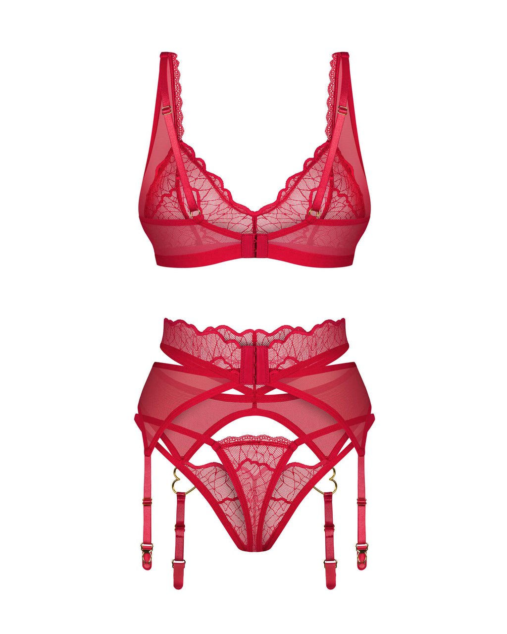Cupide Desir ensemble 3 pièces - Rouge - vue 6