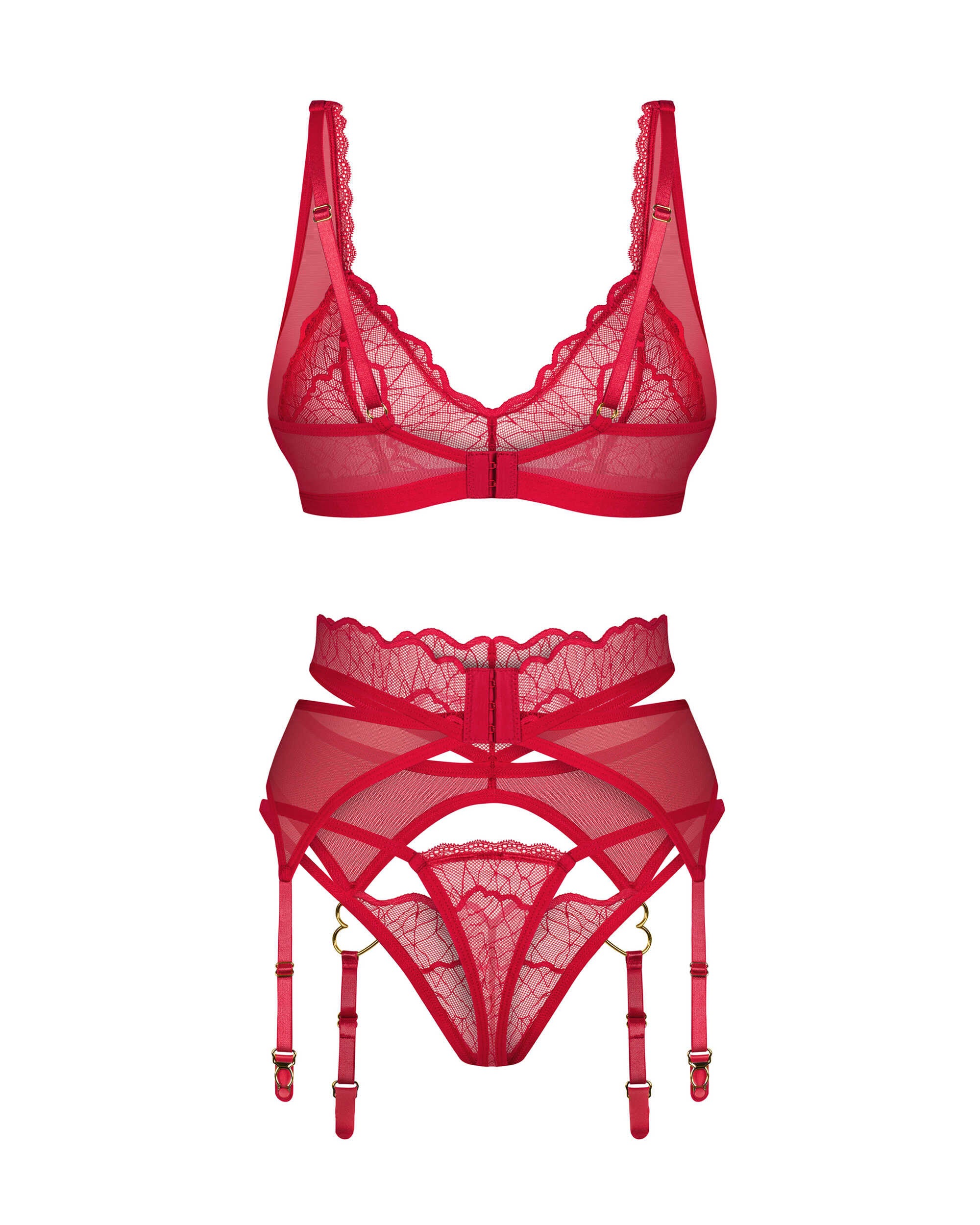 Cupide Desir ensemble 3 pièces - Rouge - vue 6