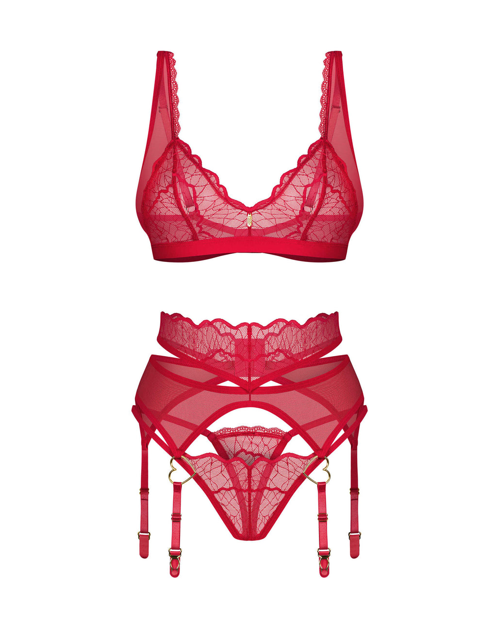 Cupide Desir ensemble 3 pièces - Rouge - vue 5