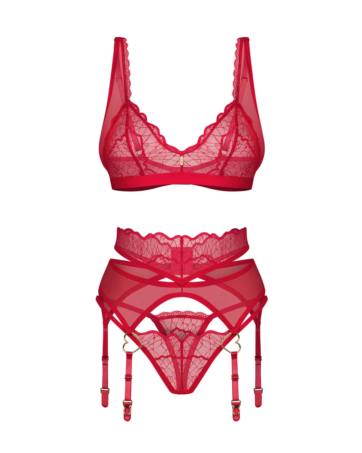 Cupide Desir ensemble 3 pièces - Rouge - vue 5