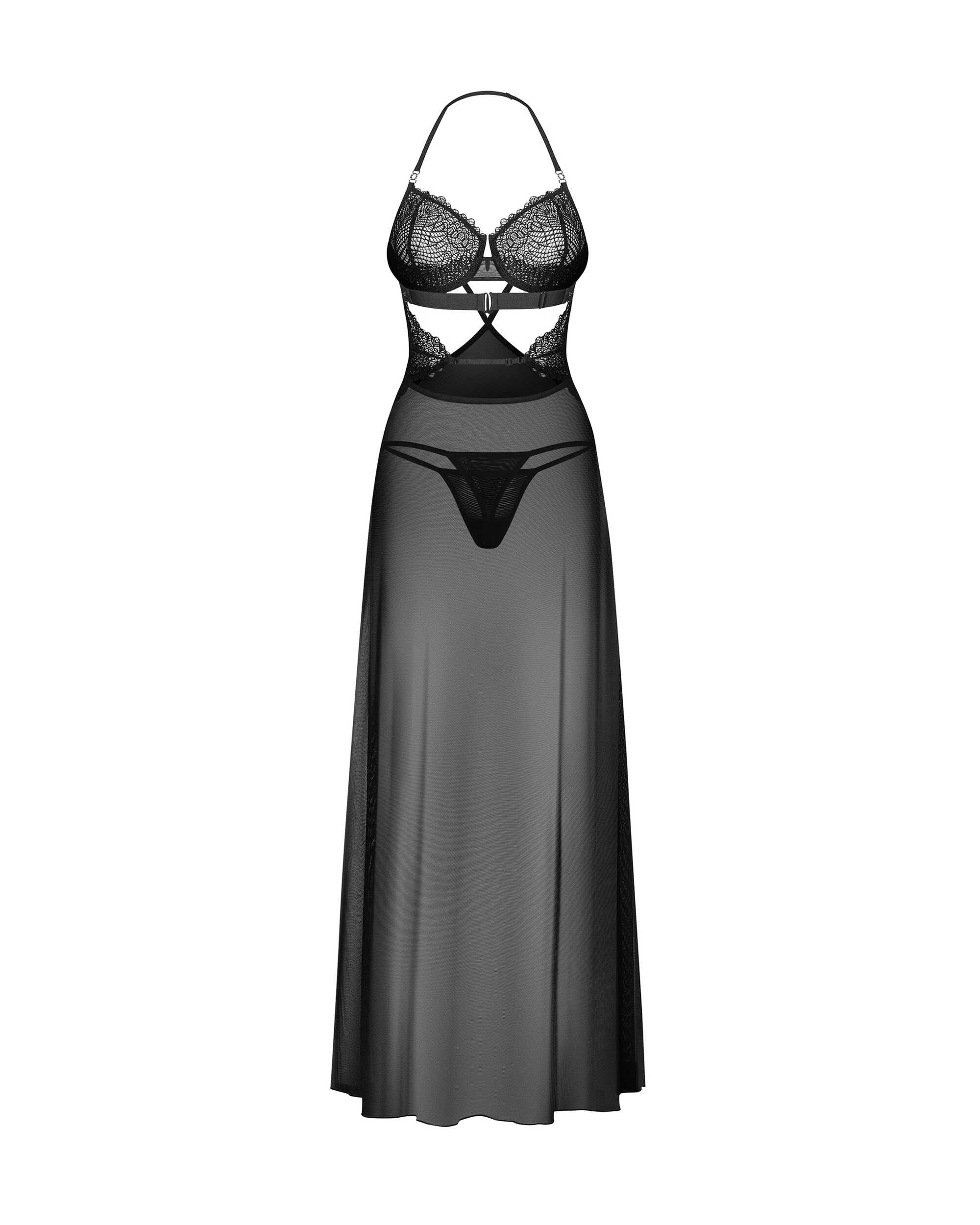 Iliosa nuisette et string - Noirs - vue 6