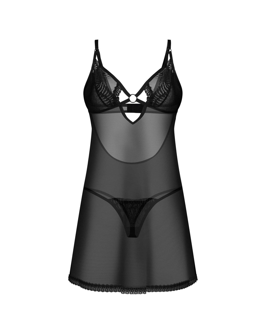 Alliane nuisette et string - Noirs - vue 8