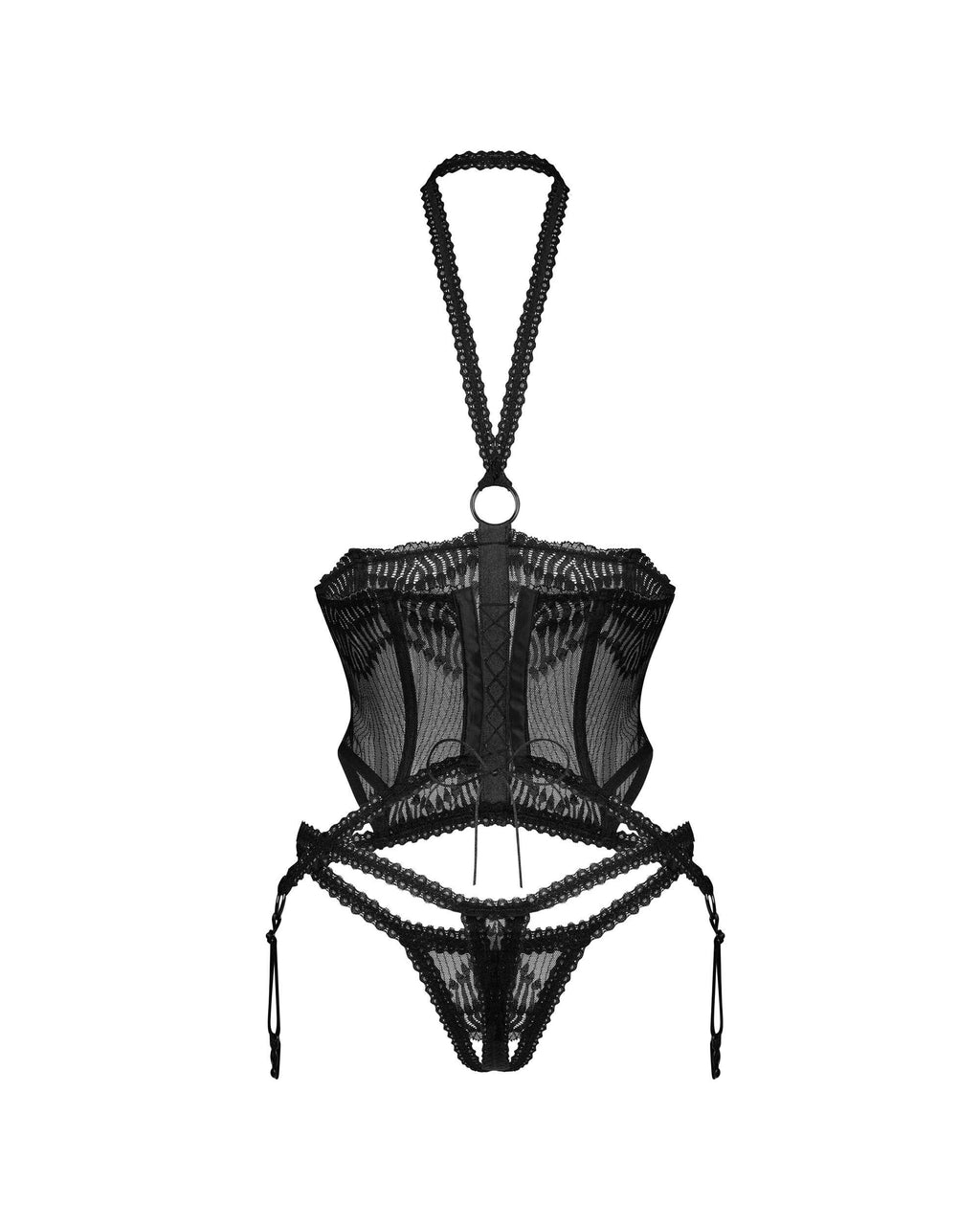 Alliane corset et string - Noirs - vue 7