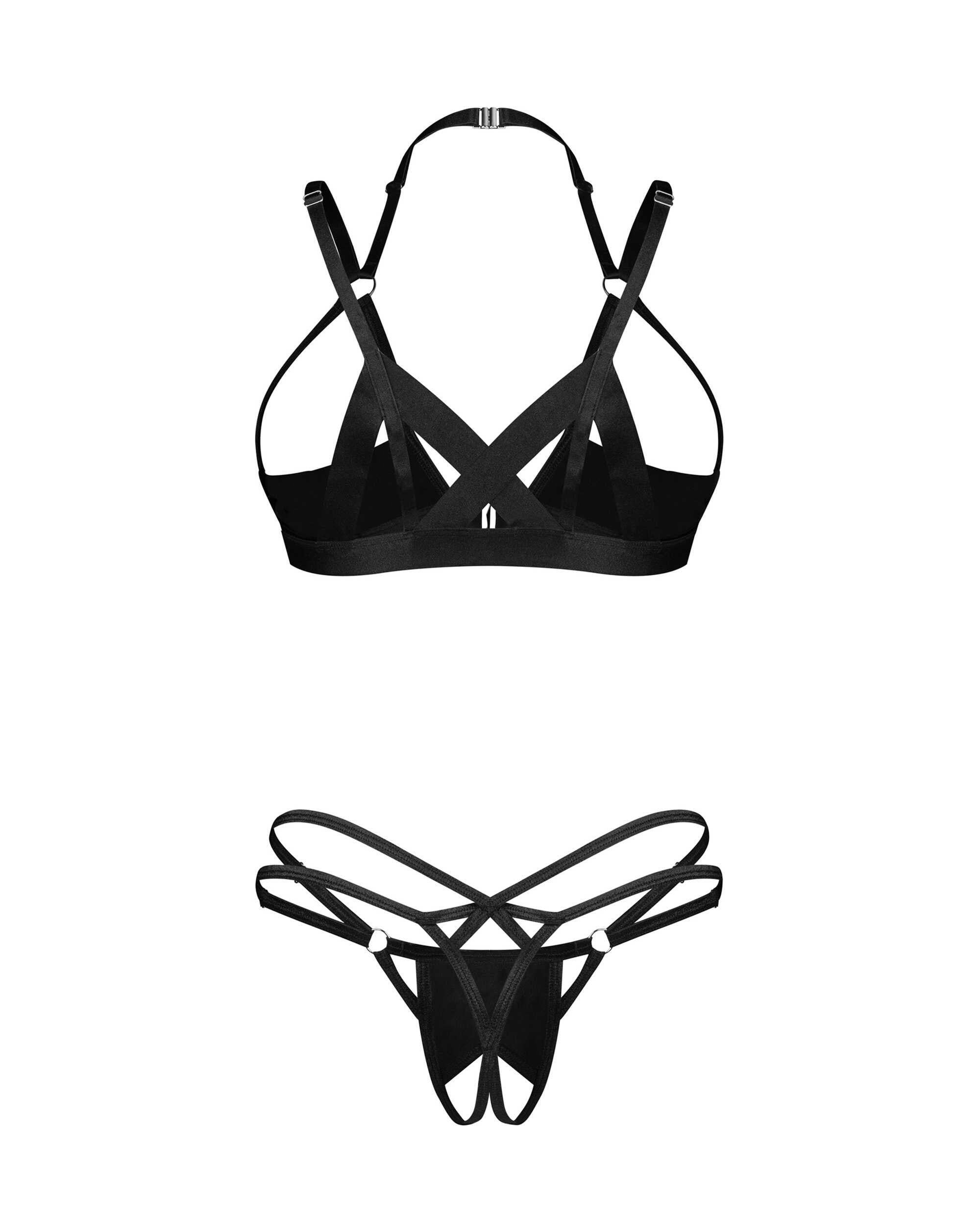 Keira Lise ensemble lingerie ouvert noir - vue 4