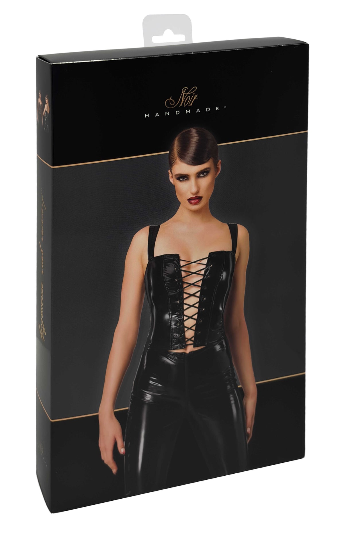 F379 Dominae Corset Top en PVC lacé sur l'avant - vue 8