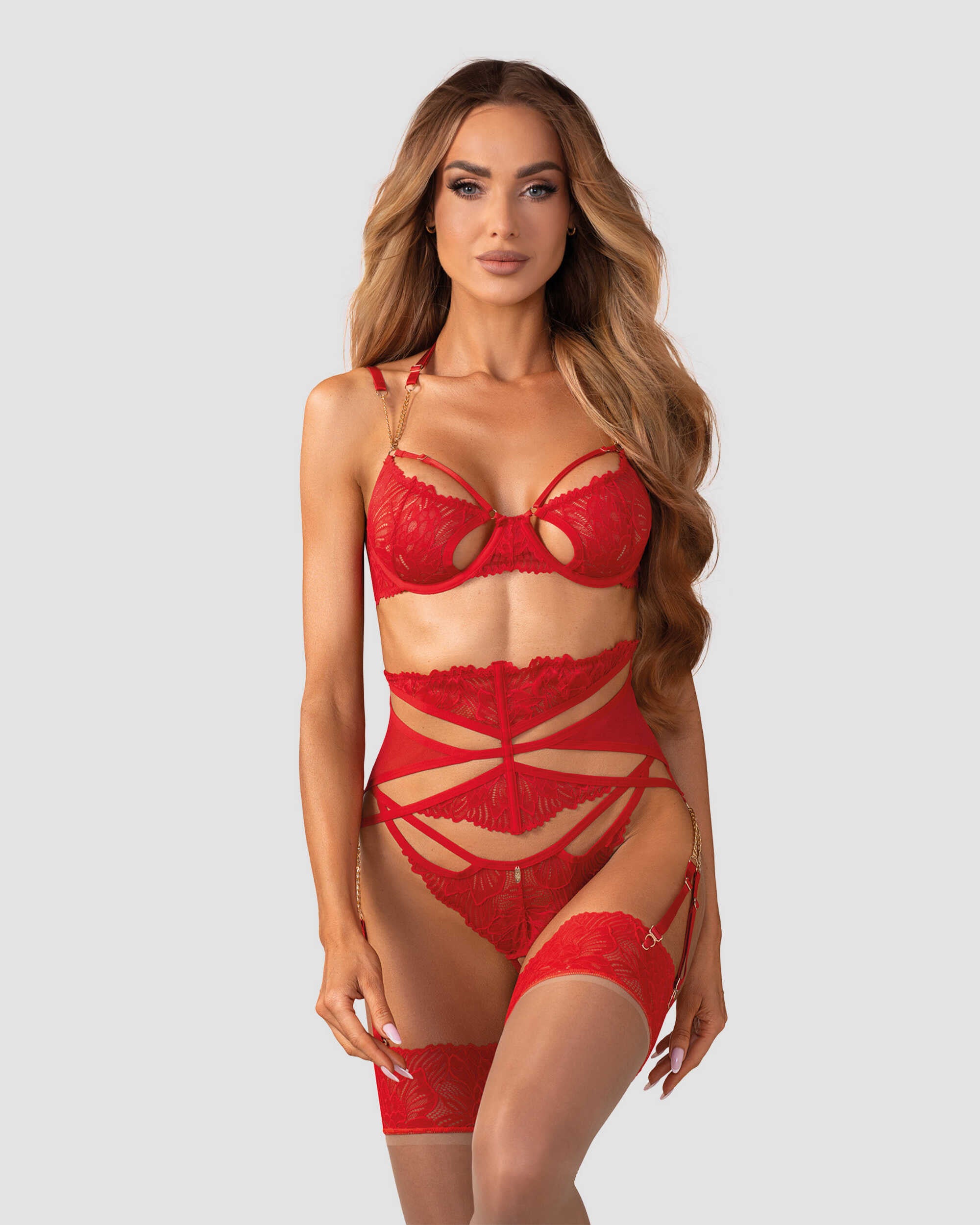 Matildea ensemble lingerie ouvert rouge - vue 8