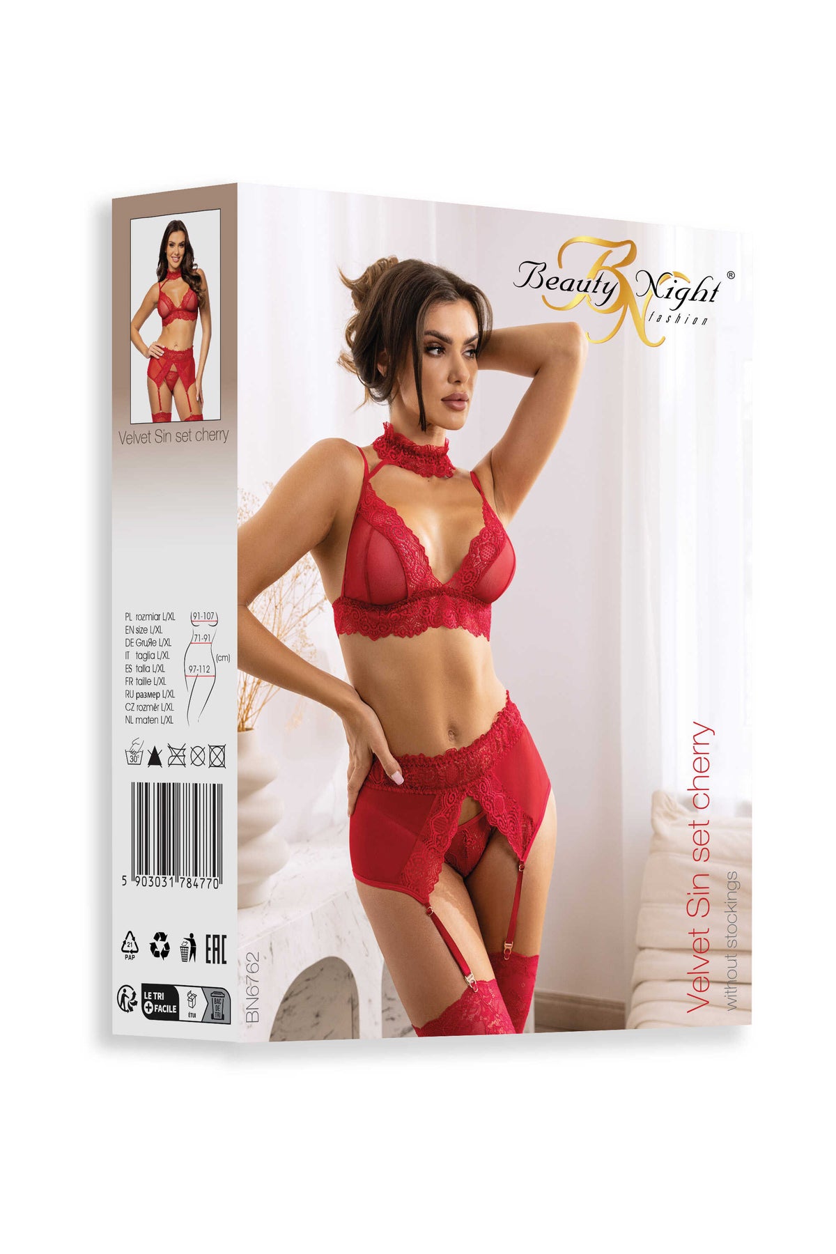 Velvet sin ensemble lingerie - Cherry - vue 13